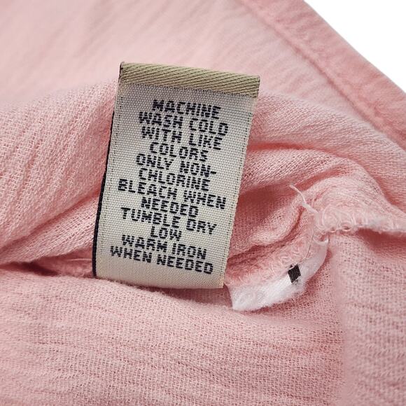 Ruff Hewn Blouse Shirt Floral Embroidered Sheer Pink Tassel Tie Womens XL - Picture 7 of 11